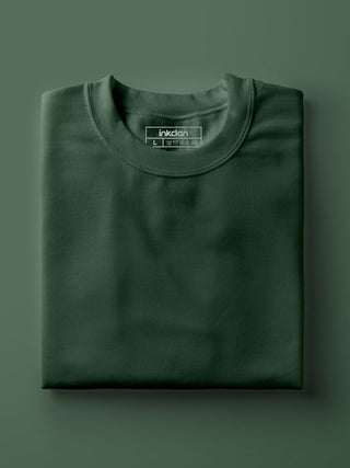 Bottle Green Plain Unisex Tshirts 160 Basics