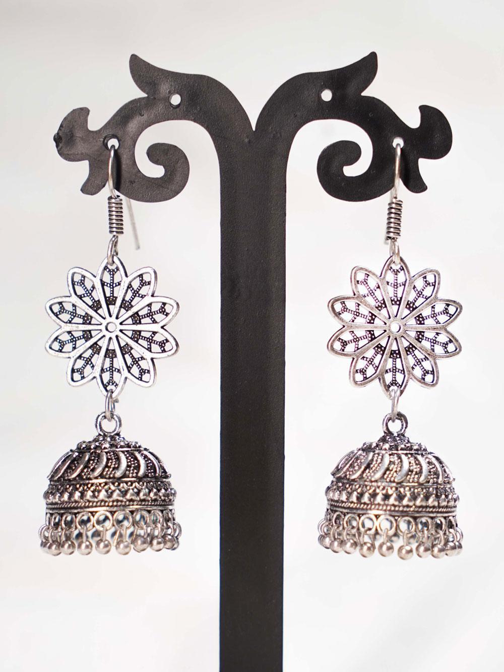 FABULOUS FLORAL DANGLER JHUMKAS…. GERMAN SILVER COLLECTIONS