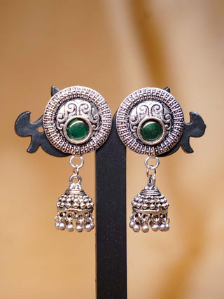 GREEN TRIBAL DESIGN SMALL JHUMKA