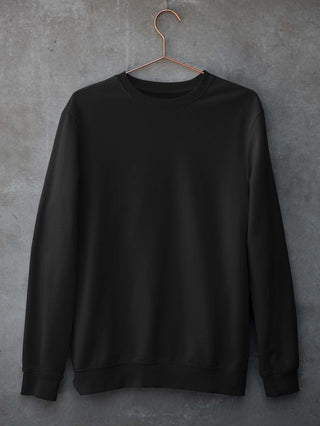 Black Plain Unisex Sweat Shirts