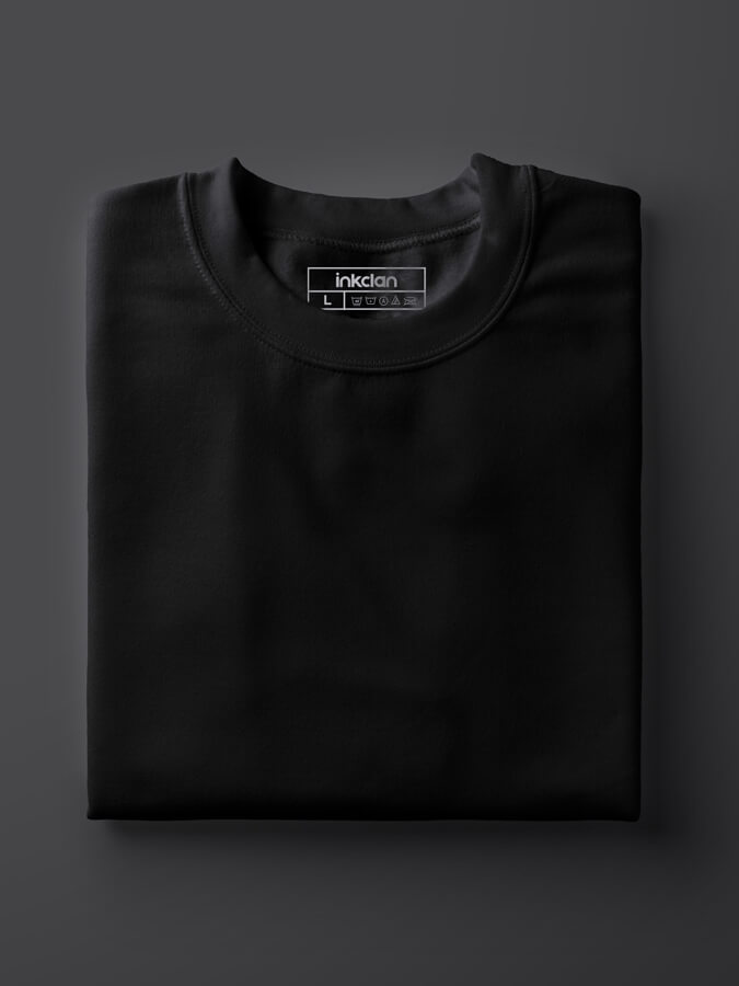 Black Plain Unisex Tshirts 180 Basics