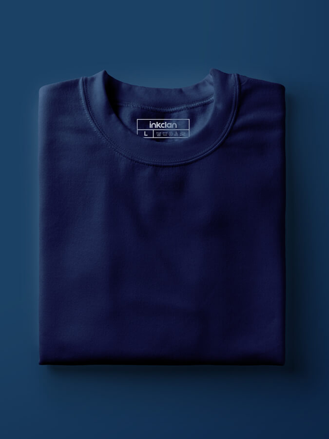 Dark Navy Plain Unisex Tshirts 160 Basics