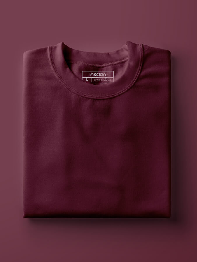 Maroon Plain Unisex Tshirts 160 Basics