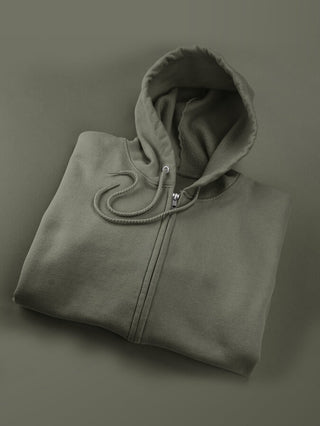 Olive Green Unisex Full Zipper Hoodies