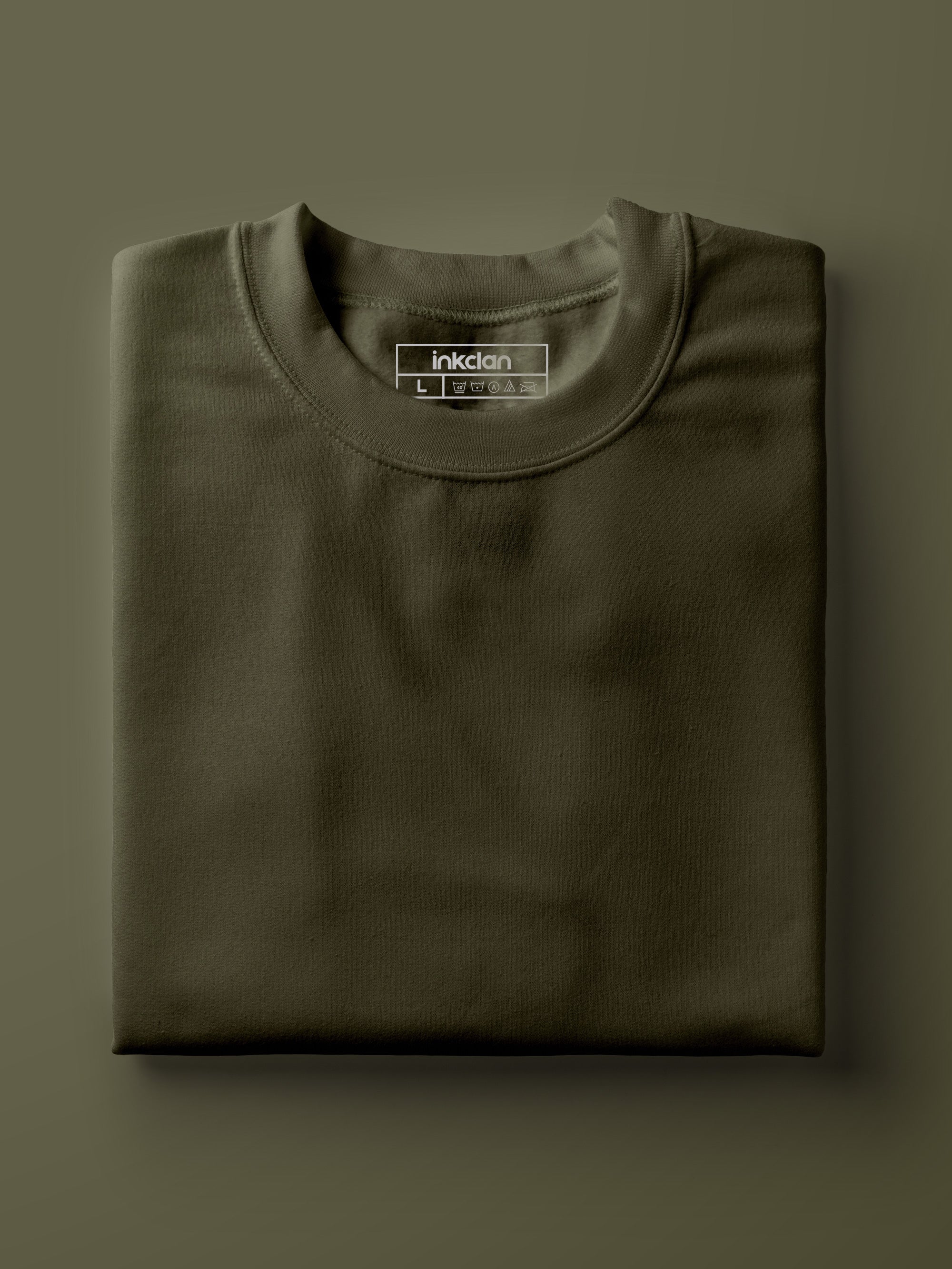 Olive Green Plain Plus Size Tshirts 180 Basics