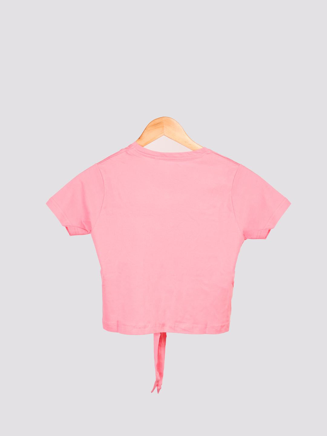 Pink Knot Crop Top