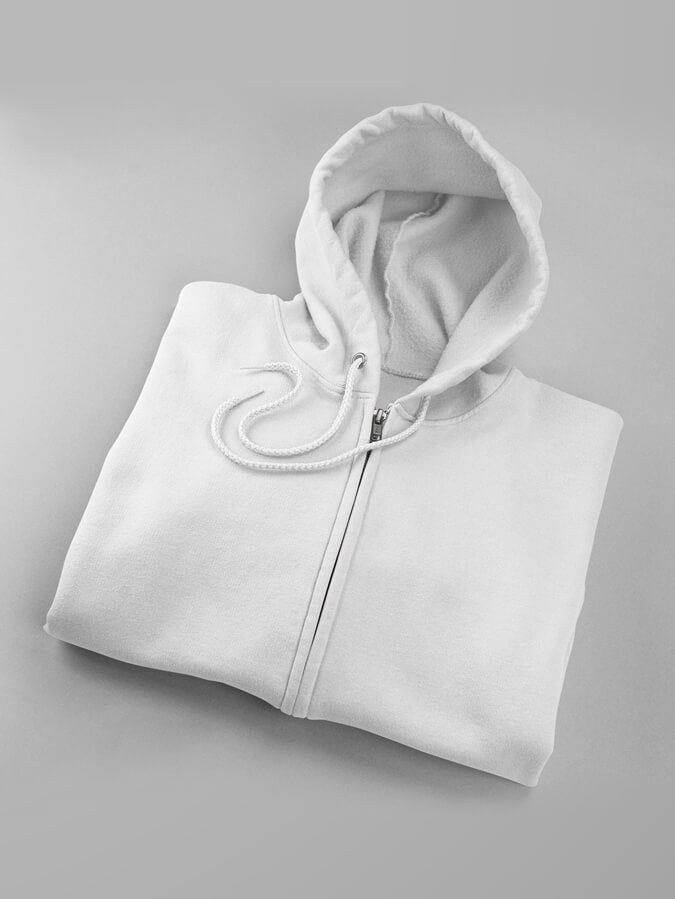 White Unisex Full Zipper Hoodies